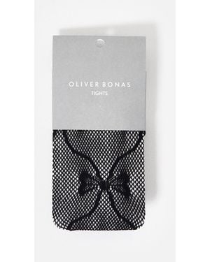 Oliver Bonas Bow Tights, Size Small/medium - Grey