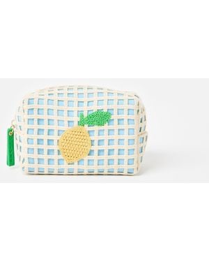 Oliver Bonas Lemon Crochet Makeup Bag - Blue