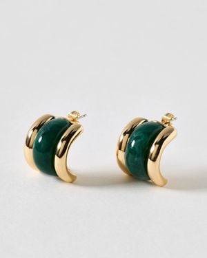 Oliver Bonas Midge Resin Chunky Hoop Earrings - Green