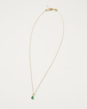 Oliver Bonas Auden Green Onyx & Drop Pendant Necklace - White