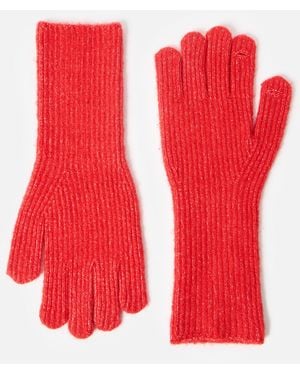 Oliver Bonas Ribbed Knitted Gloves - Red