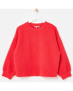 Oliver Bonas Red Abstract Floral Quilted Sweatshirt, Size 18