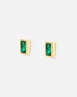Oliver Bonas Selene Green Siamite Stud Earrings - Blue