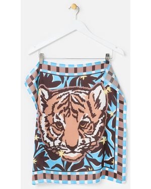 Oliver Bonas & Brown Tiger Square Scarf - White