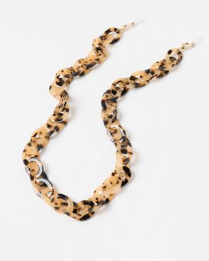 Oliver Bonas Aggie Milky Tortoiseshell Chunky Glasses Chain - Metallic
