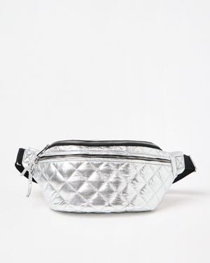 Oliver Bonas Metallic Quilted Belt Bag - Black