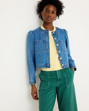 Oliver Bonas Cropped Denim Jacket, Size 12 - Blue