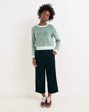 Oliver Bonas Corduroy Cropped Wide Leg Trousers, Size 10 - Green