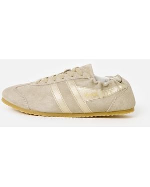 Gola Aurora Bone & Gold Trainers, Size 3 - Natural
