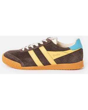 Gola Elan & Yellow Trainers - Brown