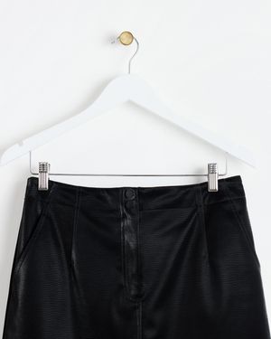 Oliver Bonas Snake Print Faux Leather Mini Skirt, Size 6 - Grey