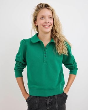 Oliver Bonas Dark Collared Sweatshirt, Size 6 - Green