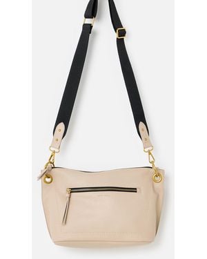 Oliver Bonas Elsie Ecru Slouch Crossbody Bag - White