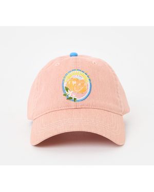 Oliver Bonas Light Orange Badge Cap Hat - Pink