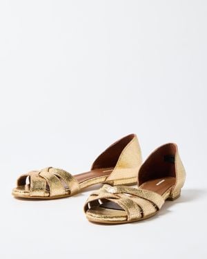 Anonymous Copenhagen Sanni 20 Crackled Leather Sandals, Size Uk 4 - Blue