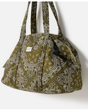 Oliver Bonas Khaki Bandana Print Weekend Bag - Green