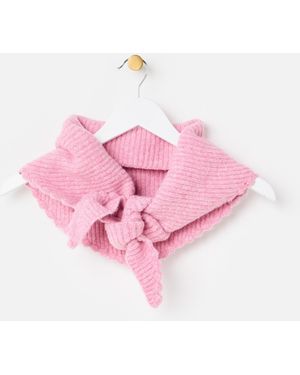 Oliver Bonas Marl Scalloped Edge Knitted Triangle Scarf - Pink