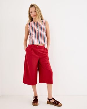 Oliver Bonas Pleat Waist Longline Shorts, Size 10 - Red