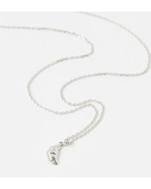 Oliver Bonas Claude Croissant Sterling Pendant Necklace - White