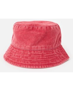 Oliver Bonas Washed Bucket Hat - Red