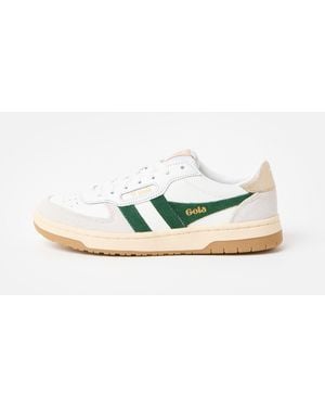 Gola Hawk White & Dark Trainers, Size Uk 3 - Green