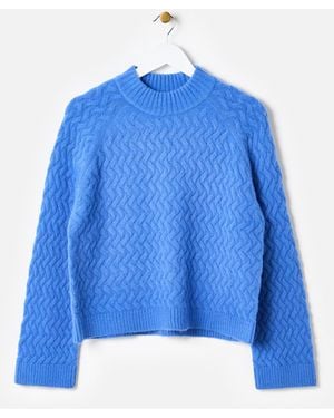Oliver Bonas Cobalt Funnel Neck Knitted Jumper, Size 16 - Blue