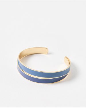 Oliver Bonas Payson Blue Enamel Cuff Bangle