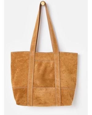 Oliver Bonas Jennie Camel Faux Suede Tote Bag - Brown