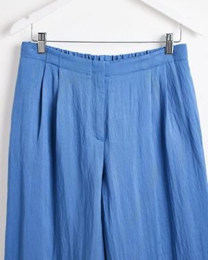 Oliver Bonas Wide Leg Cropped Culotte Trousers, Size 18 - Blue