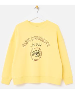 Oliver Bonas Cafe Croissant Graphic Sweatshirt, Size 6 - Yellow