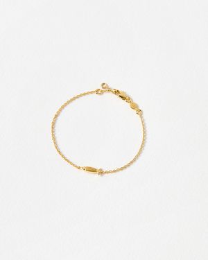 Oliver Bonas Otto Textured Fish Chain Bracelet - White