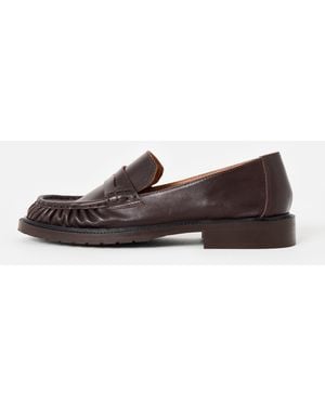 Esska Katherine Leather Loafers, Size 8 - Brown