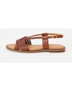 Oliver Bonas Plaited Twist Leather Sandals, Size 8 - Brown