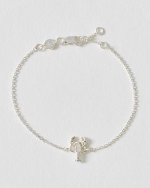 Oliver Bonas Larry Lobster Charm Chain Bracelet - White