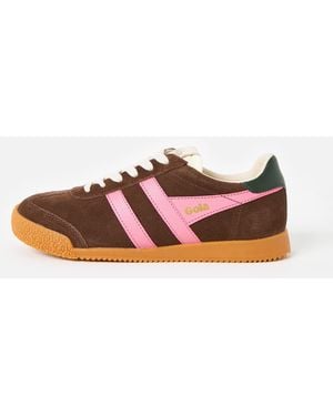 Gola Elan & Pink Trainers, Size 3 - Brown