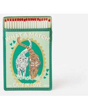 Oliver Bonas Cat Matchbox Credit Card Holder - Green