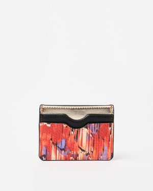 Oliver Bonas Rosa Metallic Card Holder - Red