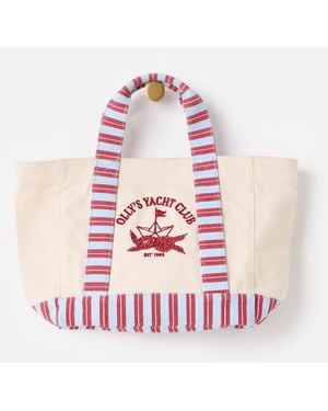 Oliver Bonas Yacht Club Fabric Mini Tote Bag - Pink