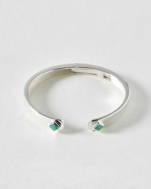 Oliver Bonas Kya Amazonite Diamond Inlay Bangle - White