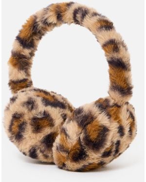 Oliver Bonas Animal Print Faux Ear Muffs - Pink