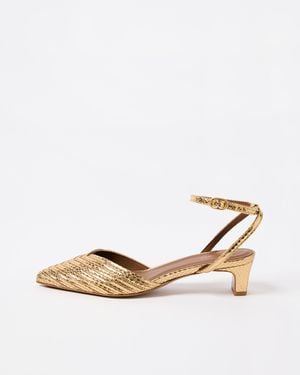Anonymous Copenhagen Giva 40 Leather Pointed Heels, Size Uk 4 - Natural