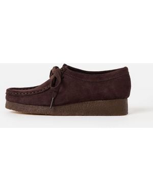 Clarks Wallabee Chocolate Suede Shoes, Size 3 - Brown