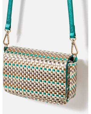 Oliver Bonas Metallic Rainbow Woven Crossbody Bag