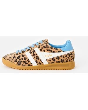Gola X Ob Exclusive Torpedo Animal Print & Blue Trainers, Size 3 - Metallic