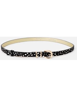 Oliver Bonas & White Spotty Animal Print Leather Belt, Size S
