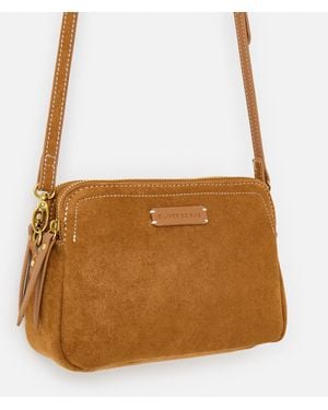 Oliver Bonas Isla Tan Faux Suede Crossbody Bag - Brown