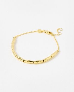 Oliver Bonas Sofia Textured Bead Chain Bracelet - Metallic