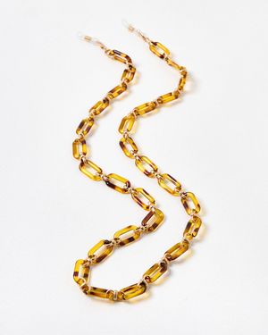 Oliver Bonas Laurel Brown Faux Tortoiseshell Loop Glasses Chain - Metallic