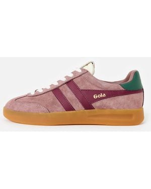Gola Cyclone Brownrose & Cerise Leather Trainers, Size 3 - Pink