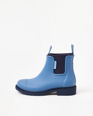 Merry People Denim Blue & Black Bobbi Wellington Boot, Size Uk 3